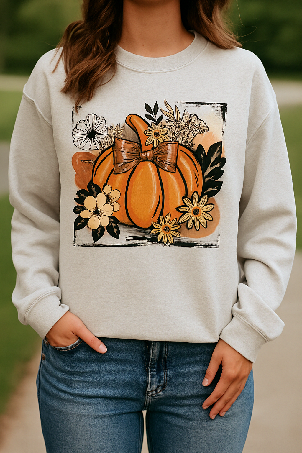 Floral Pumpkin Crew