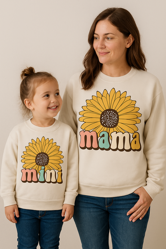 Sunflower Mama + Mini Matching Crew Necks