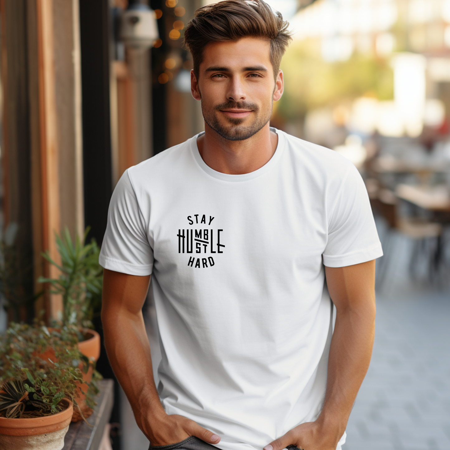 Stay Humble Hustle Hard – Motivational Unisex Tee