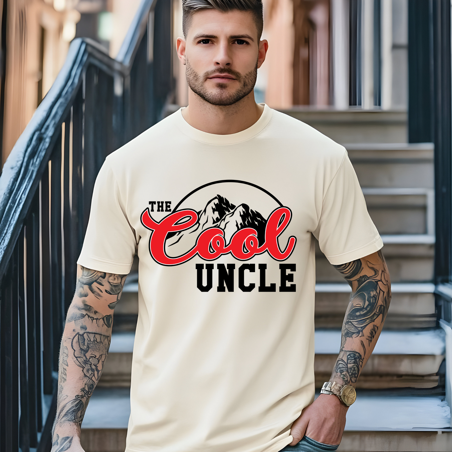 Gildan 5000 'Cool Uncle' Parody T-Shirt – Inspired by Coors Light Logo