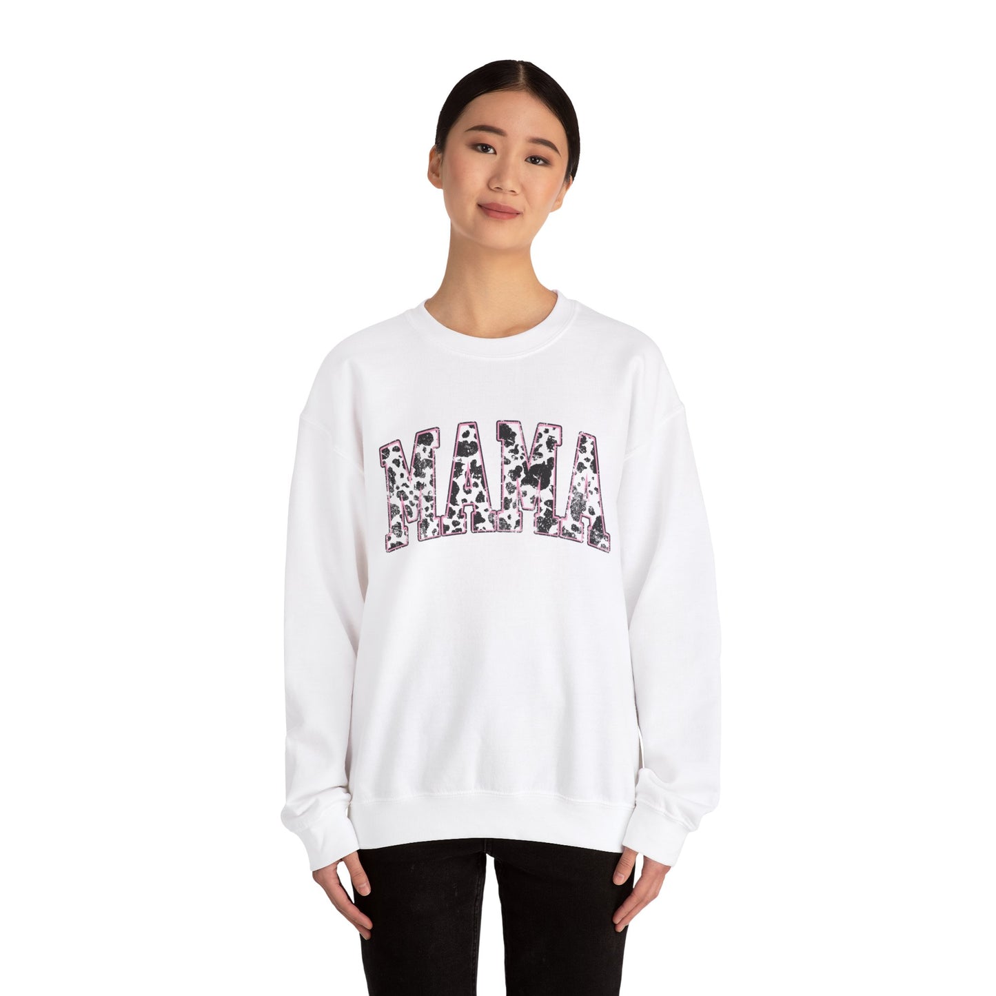 Gildan Mama Pink Cow Western Crew Neck