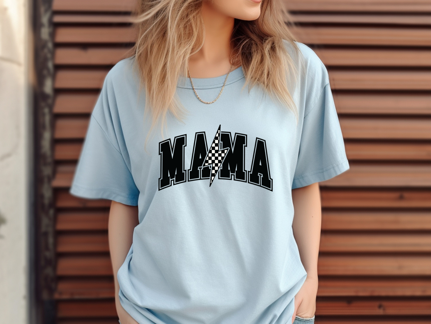 Comfort Colors® Checkered Lightning Bolt Mama Tee