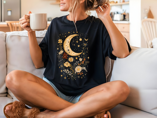 Comfort Colors® Celestial Moon Boho Flowers