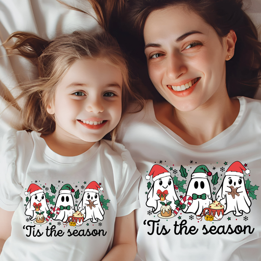 ‘Tis the Season Ghost Christmas Tee (Mama + Mini Set)
