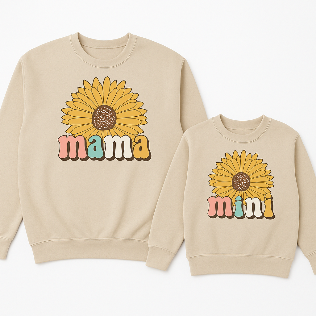 Sunflower Mama + Mini Matching Crew Necks