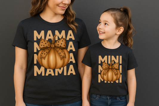 Mama & Mini Pumpkin Bow Matching Fall Shirts – Mama Tee