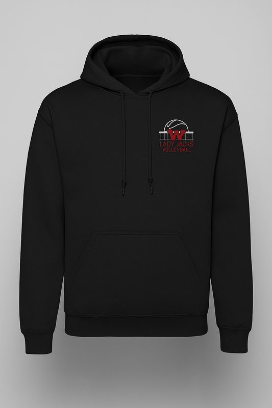 (Youth) Westwood Lady Jacks Volleyball Left Chest Hoodie